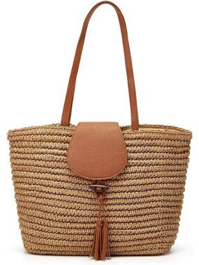 Summer Hand-woven Straw Shoulder Bags for Women Large Woven Beach Tote Purse Vac
